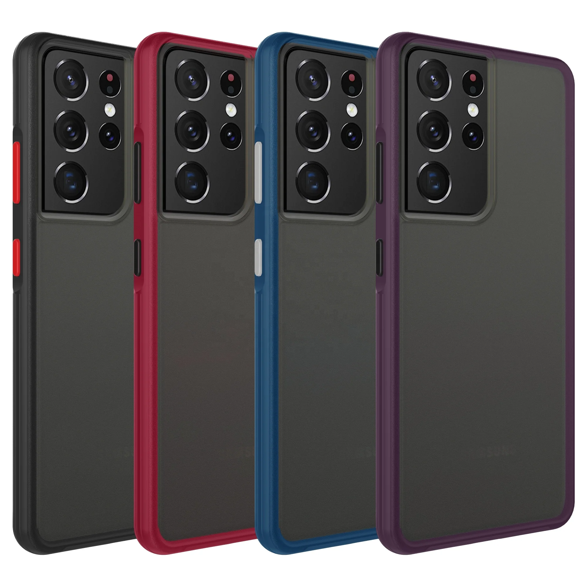 

2021 Custom Transparent Hard PC TPU Hybrid Protection Mobile Phone Cover for Samsung Galaxy S21 Ultra, Multi colors