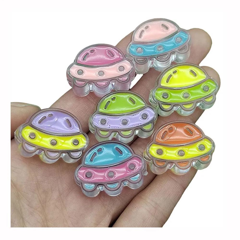 3D Kawaii Resin Bead Flower UFO Envelope Paw Shape Clear Color for Bracelet Necklace Bangle Making Accessories