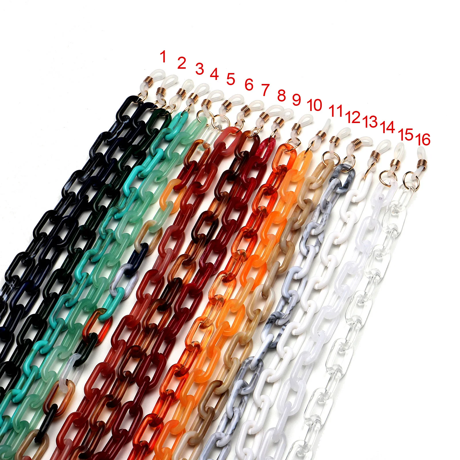 

Ring Hanging Plastic Acetic Acid Acrylic Sun Reading Glasses Sunglasses Eyeglass Eyewear Glass Spectacle Holders Chain Cords, 16colors for your choosing