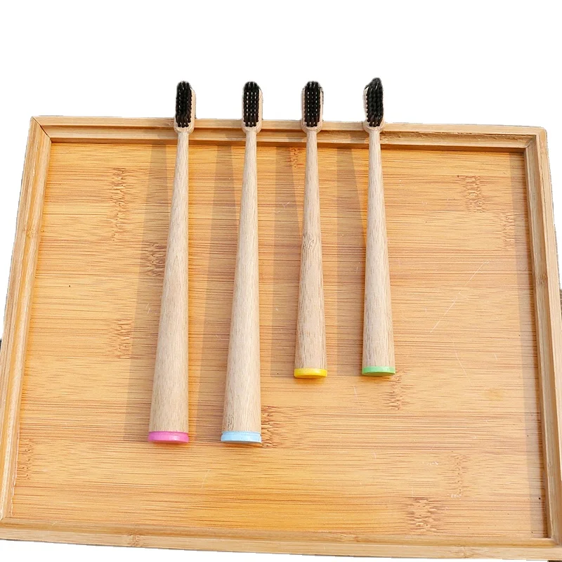 

Custom eco-friendly natural bristle charcoal bamboo toothbrush travel, Natural,customizable