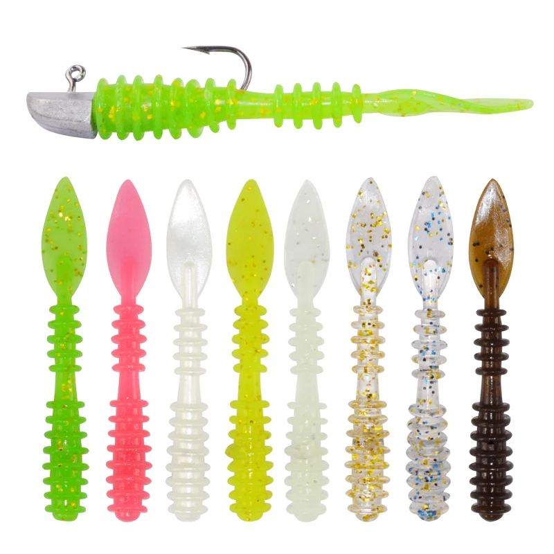 

Mini Leaves Tail Rock Soft Baits 0.46g 46mm Soft Plastic factory manufacturer TPR rooting fish lures