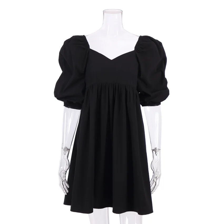 

Hot Selling Exotic Classy Sexy Clothes Short Mini Dress 2021 White Ladies Summer Elegant Casual Puff Sleeve Dresses