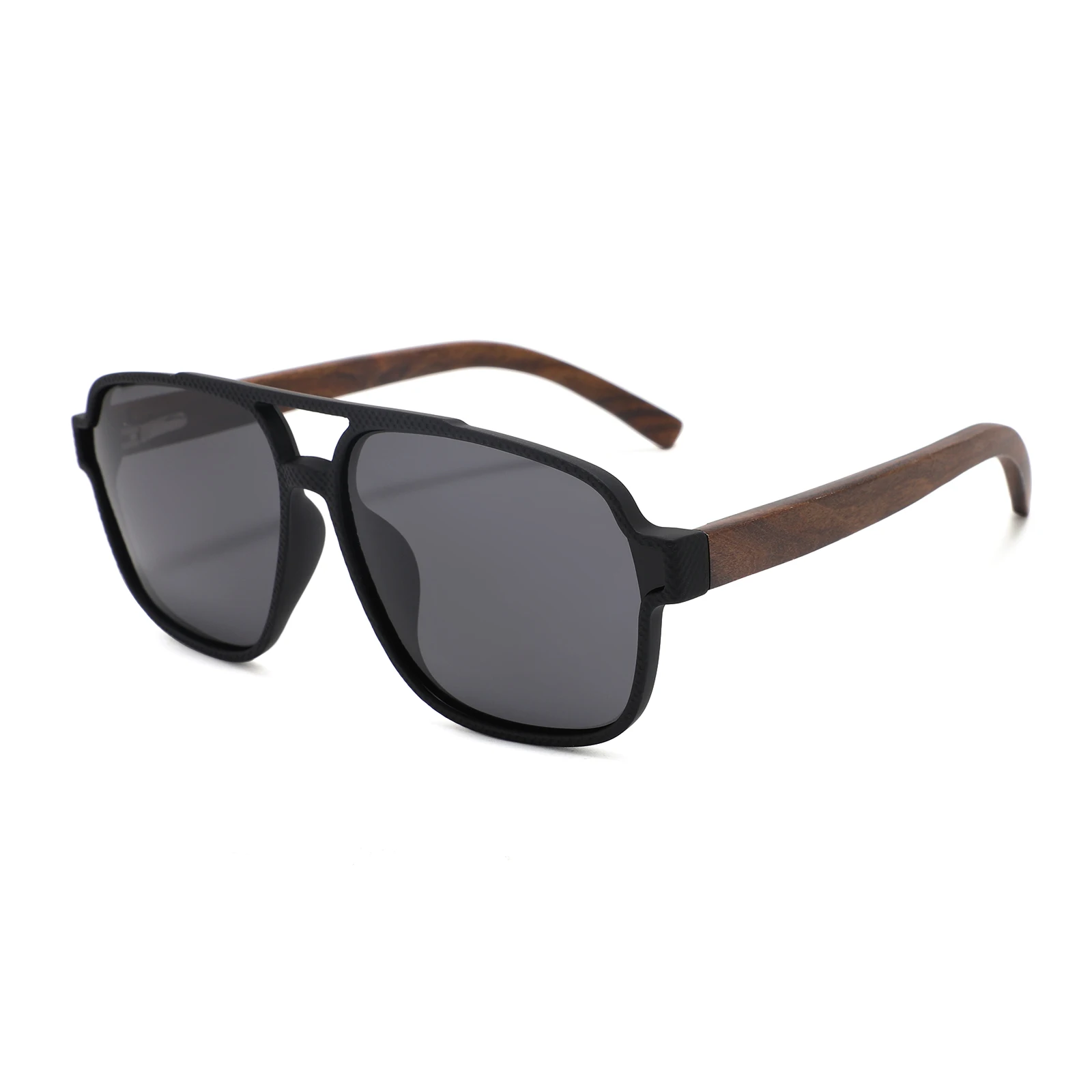 

2021 Fashion Designer Brand Trendy UV400 Polarized Lens Wholesale Wood Temple Sunglasses 2022, Custom color