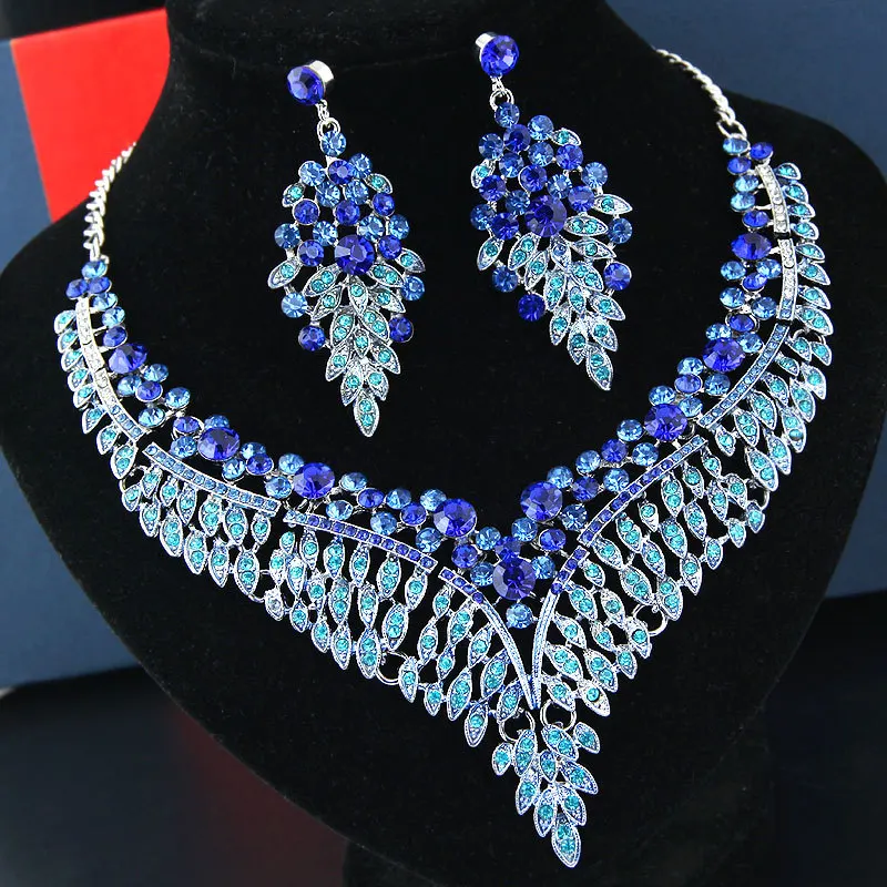 

Fashion Crystal Statement Women Earring Necklaces Jewelry Set N4932, Mixed
