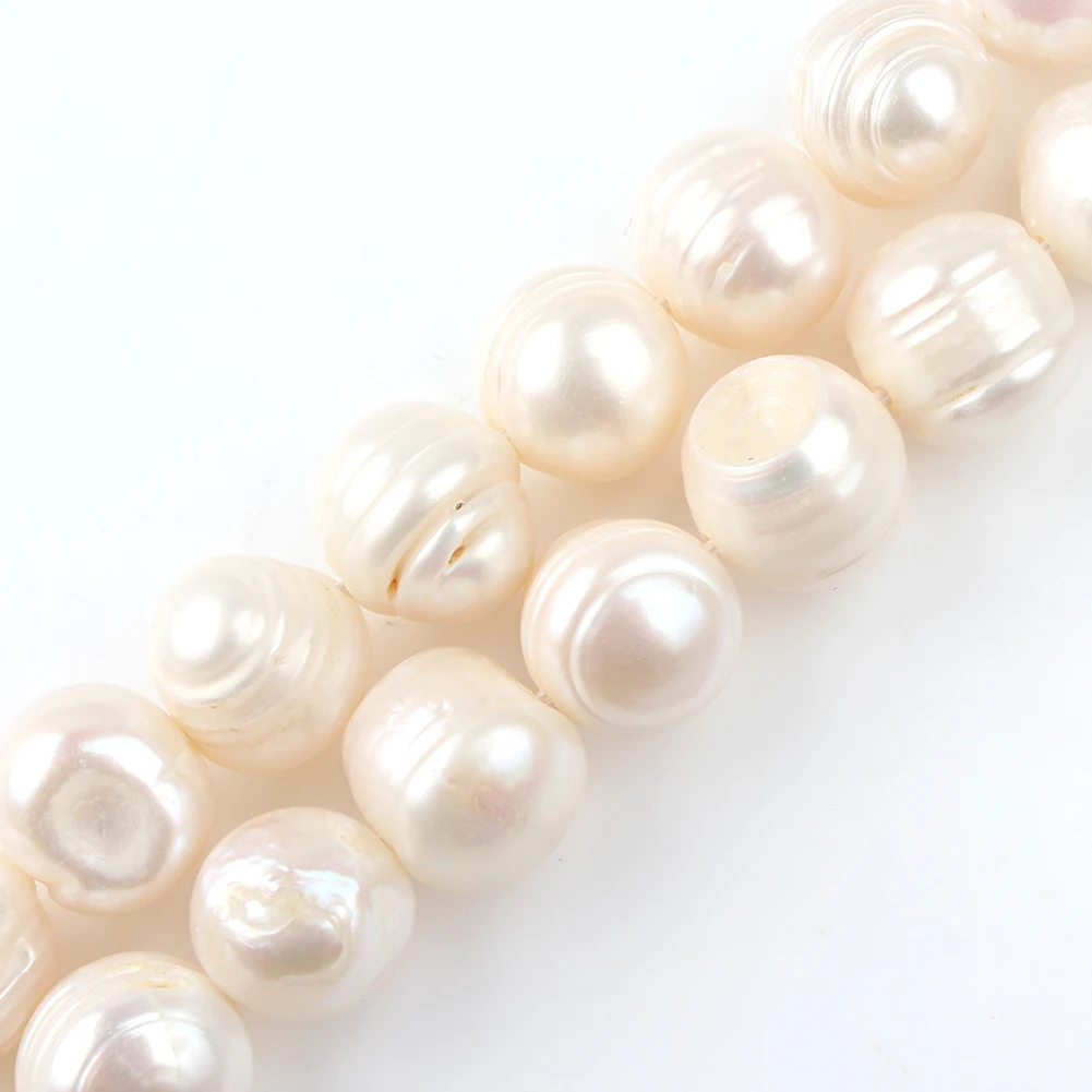 

Wholesale 12-13mm Natural Freshwater Pearl Round Beads White Pearls Beads For Jewelry Making DIY