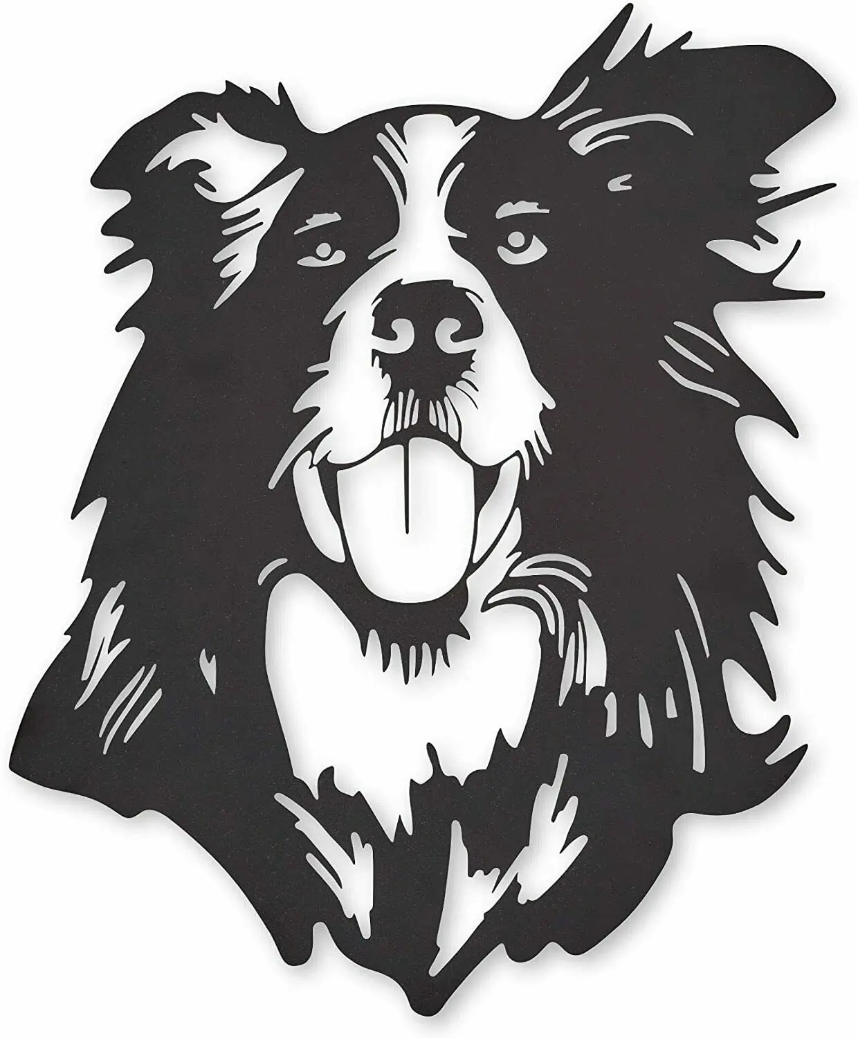 

Black Collie Silhouette Metal Wall Art - The for Dog Lovers, Border Collie TY2390