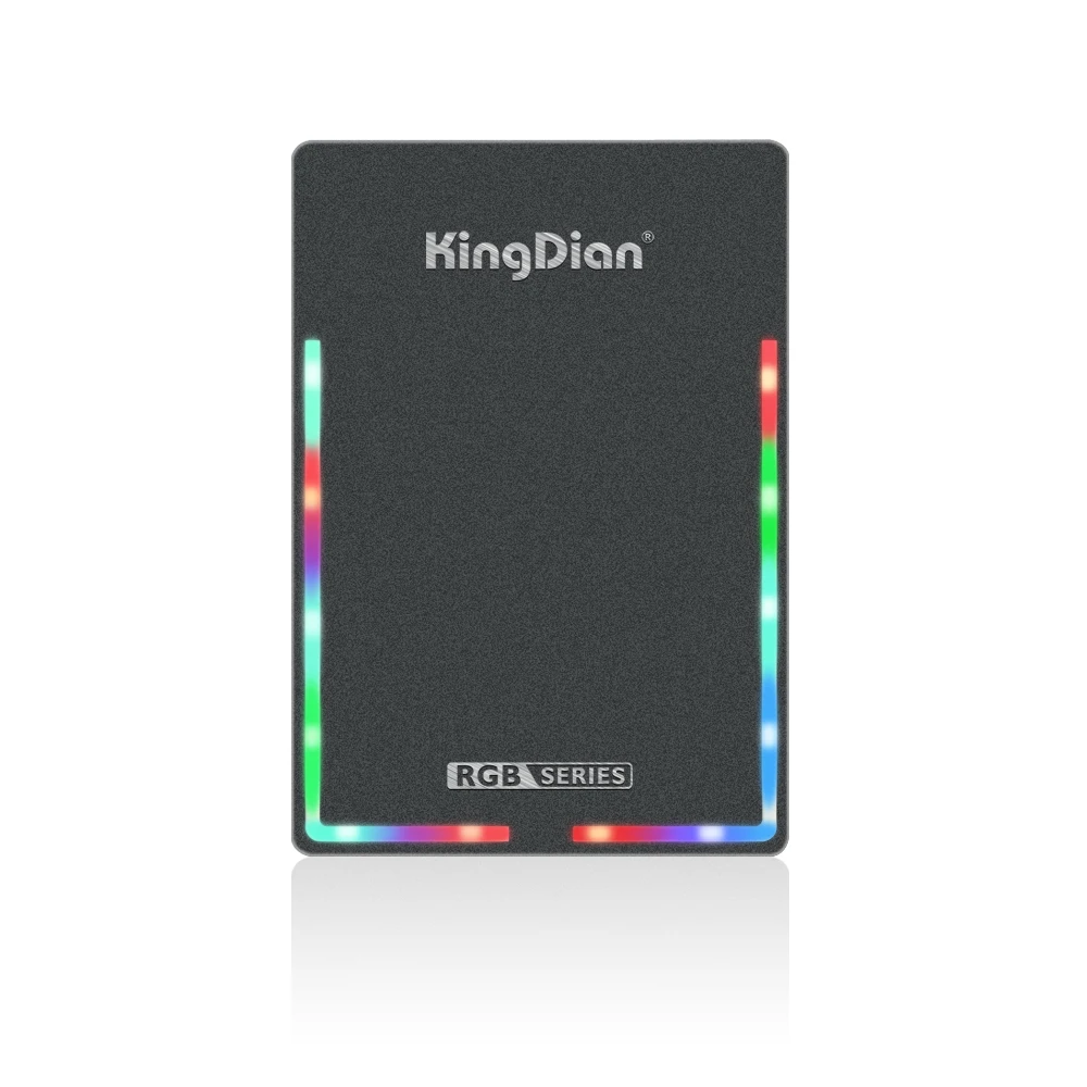 

Kingdian 2.5 Sata3 RGB SSD 120GB 240GB 480GB 1TB 2TB Hard Disk Solid State Drive Hard Drives For Game Desktop / Laptop /Sever, Grey