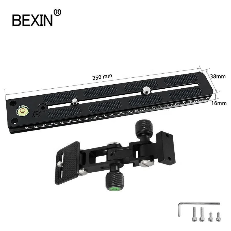 

BEXIN SLR Camera Accessories Plate Long Focus Lens Body Bracket Camera Telephoto Plate Support Extension Quick Release Plate, Black