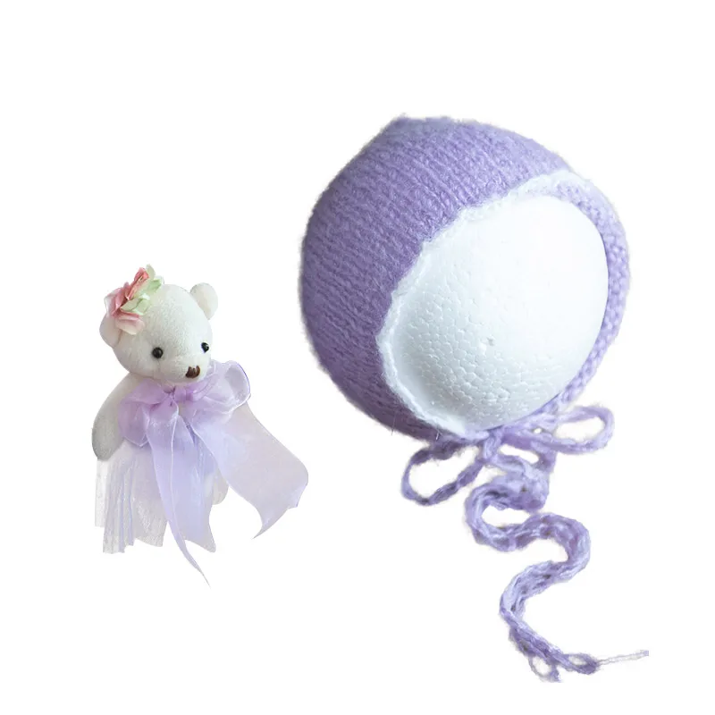 

Baby Hat Newborn Photography Props Lovely Knitted Mohair Animal Infant Milestone Photo Shoot