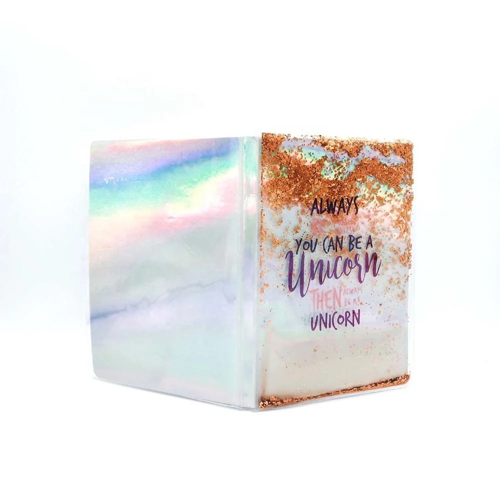 
Liquid PVC glitter shiny cover sequin a5 Notebook with printing 