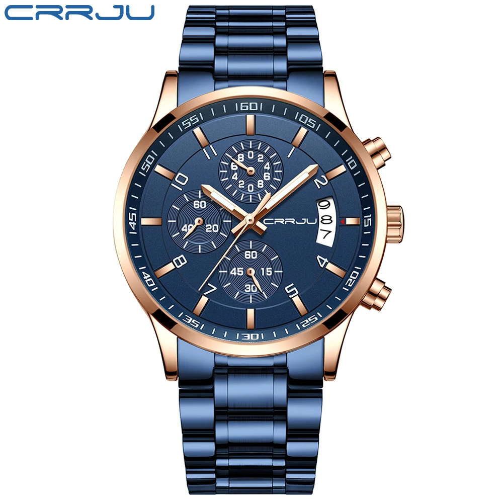 

Fashion Leather Men Quartz Watches Reloj De Hombre Chronograph Waterproof Wrist Watches for Men