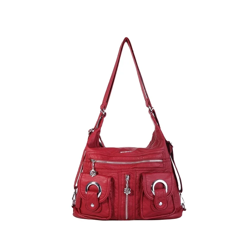

Angelkiss High Quality Wash PU Leather Luxury Purses Handbags for Women 2019, Purple or custom