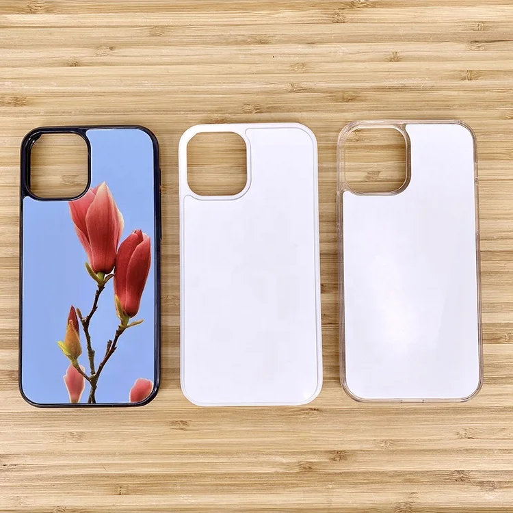 

Blank 2D PC Sublimation Phone Mobile Cover for iPhone 12 13, Black, white,clear