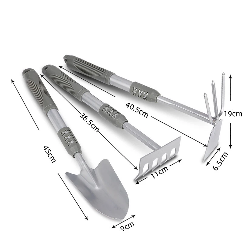 

3 Pieces Planting Artifact Garden Flowers Rake Shovels Tools Flowers Vegetables Harrow Silver Shovel For Garden Horticultural, Silvery