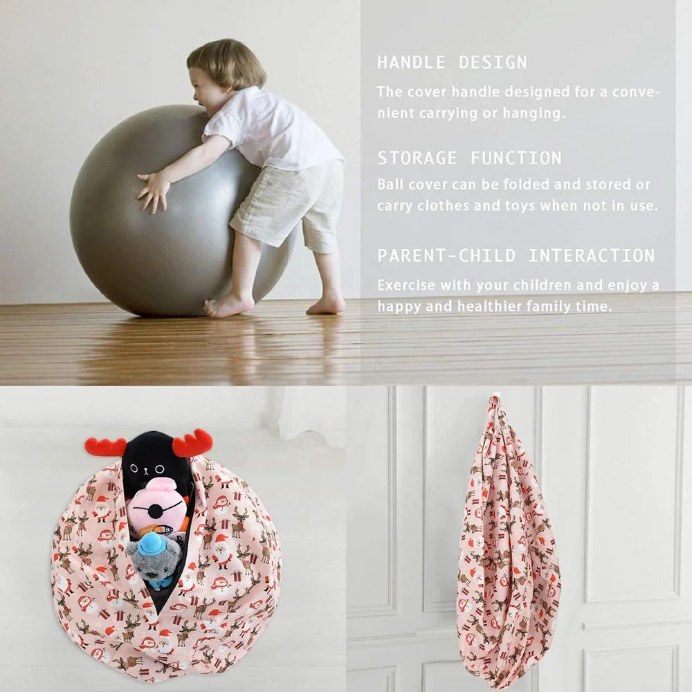 
55cm Christmas Holiday Yoga Ball Chair Sitting Ball Chair Withl Cover 