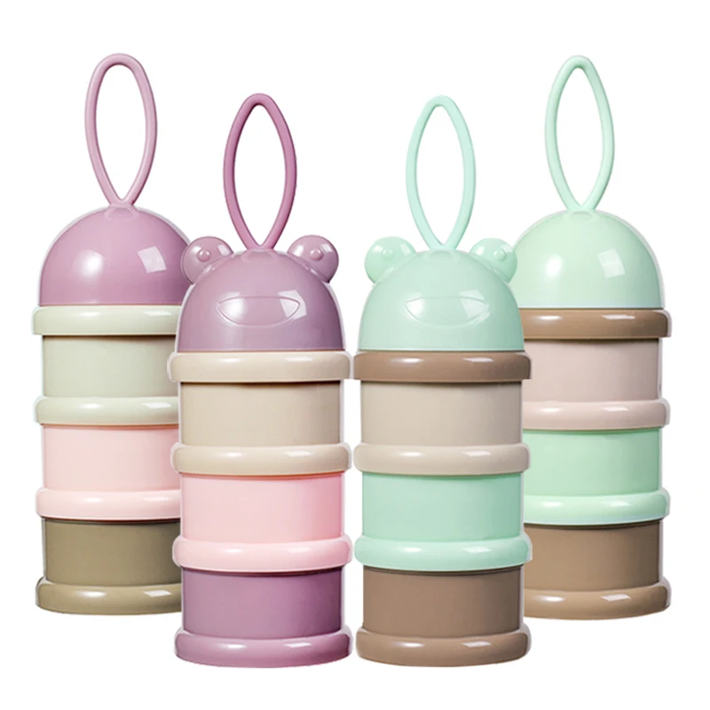 

Wholesale Milk Powder Storage Container Custom 3 Layers Eco-friendly BPA Free PP Portable Baby Milk Powder Container, Colorful