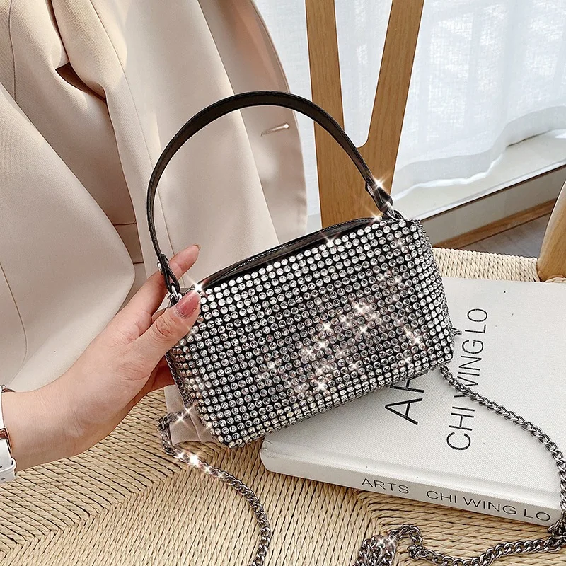 

2021 Luxury Rhinestone Crystal Evening Bags Womens Clutch Bag Ladies Party Crossbody Purse Shiny Handbag