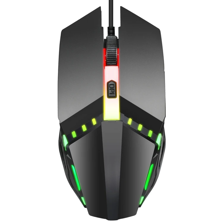 

China Manufacture HXSJ S200 USB2.0 1600dpi Adjustable 4-Keys Colorful Glowing Wired Gaming Mouse