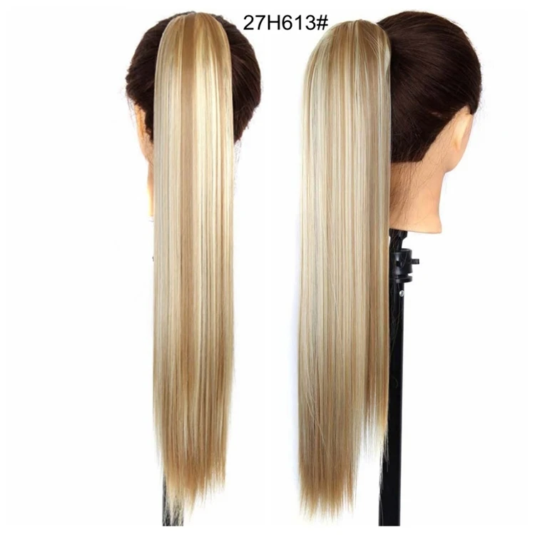 

STOCK 24inch 150g big grab claw clip ponytail hairpiece heat resistant synthetic ponytail hair extensions for women daily party