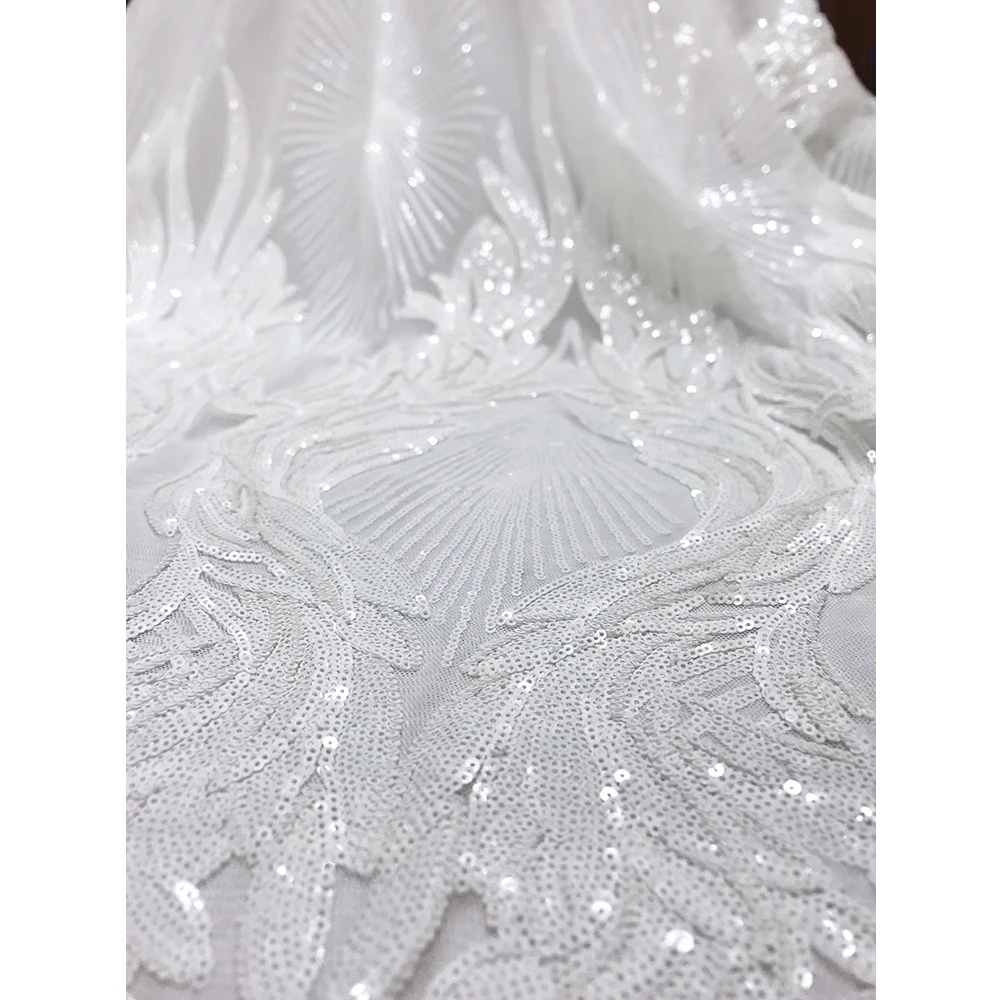 

Beautifical long dress sequins pure colorful tulle white wedding lace ML5N680, Customized