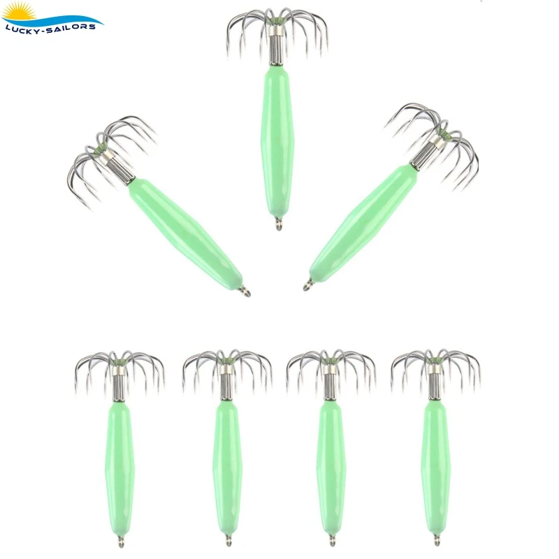 

Fish Hook luminous squid jig hook fishing tackle lure squid jig hook