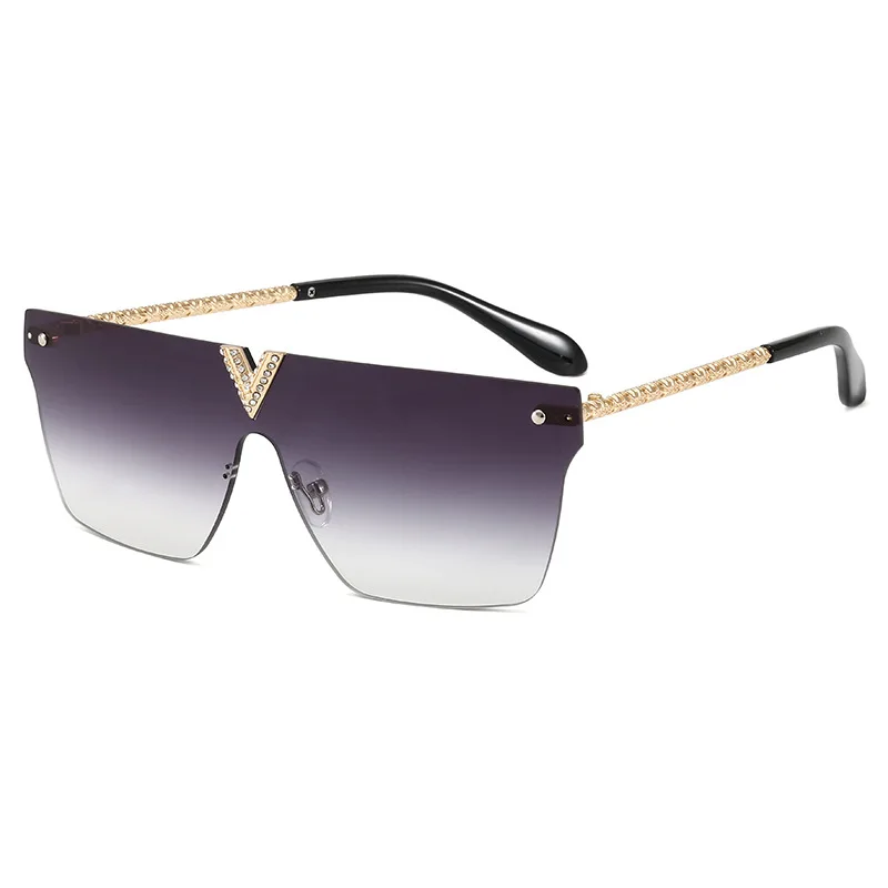 

High quality retro oversized frameless sunglass fashion design luxury men women sunglasses 2021, 7 colors