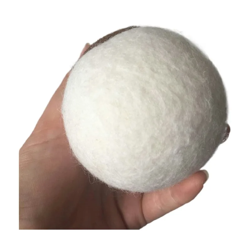 

7cm 6 pack handmade 100% new zealand eco organic felt natural wool dryer balls for laundry, White