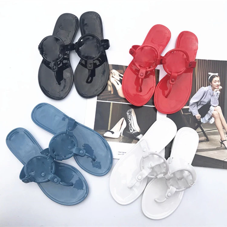 

2022 summer new European and American fashion beach shoes women's shoes jelly slippers flat sandals, Picture shows