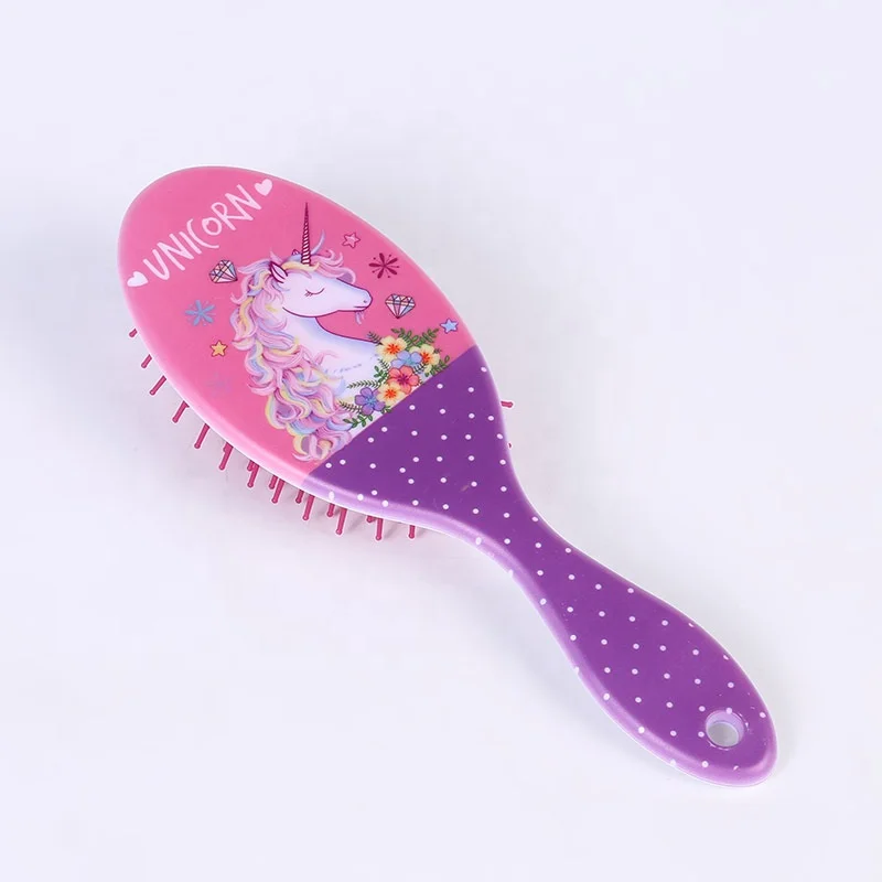 

New design hair comb brush unicorn pattern hair comb for kids, Customized