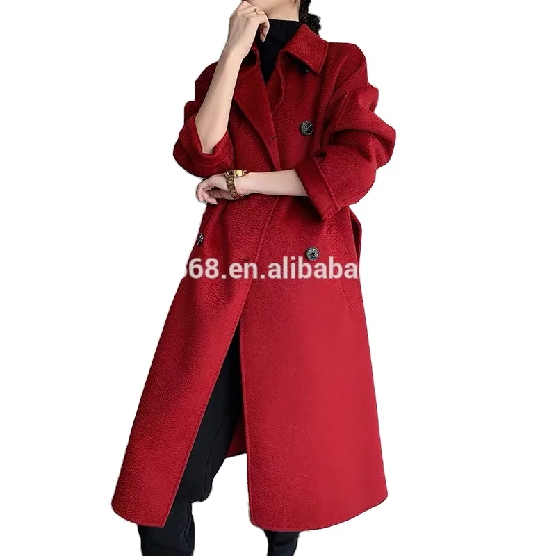 

2020 Top fashion cheap over-the-knee long wool coat women from China professional manufacturer