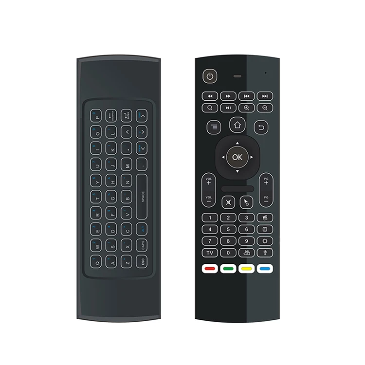 

Mx3 Android Backlight Tv Box Remote Control 6-axis Somatosensory Game 2.4G Air Mouse Remote Control, Balck