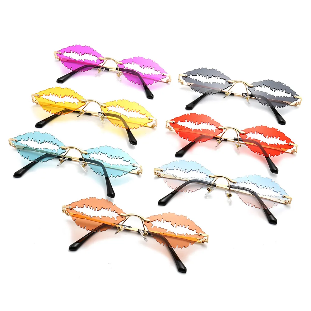 

OSY66247 Rimless Lips Shape Women Glasses Metal Ladies Sunglasses