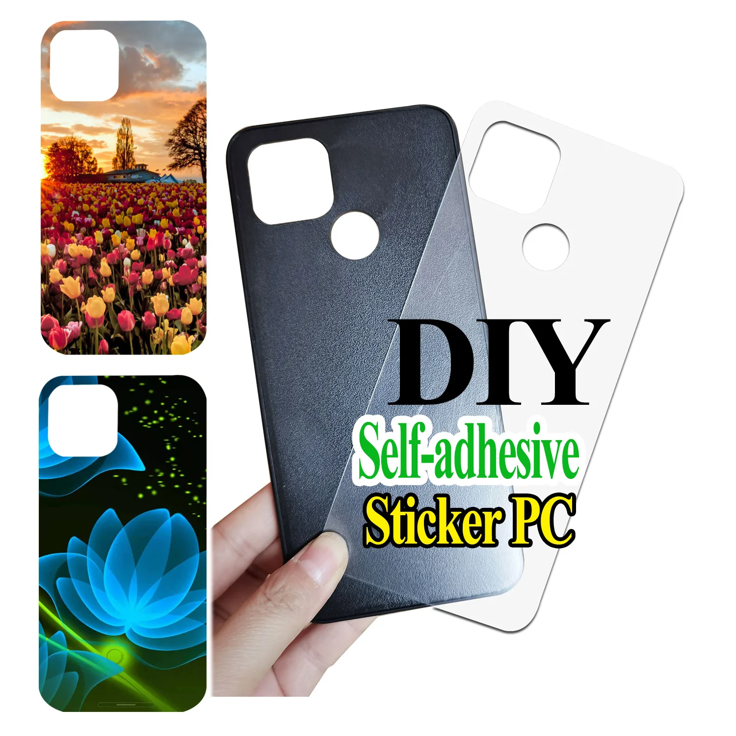 

Clear Defender Phone Case Self Adhesive PC Back Custom DIY Cover for OPPO A15