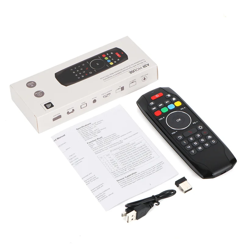 

G7 Win10 Wireless Air Mouse Mini Keyboard Gyroscope 2.4G Remote Control IR Learning Fly Mouse keyboard For Win10 Mini Laptop, Black