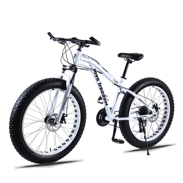 

Adult Mountain Bike Double Disc Brake High Carbon Steel Frame Bikes Beach Snowmobile Bicycle 24 Inch Wheels