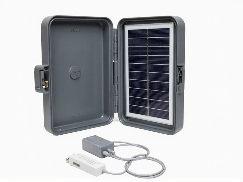Completed solar phone charger in weatherproof box with USB output