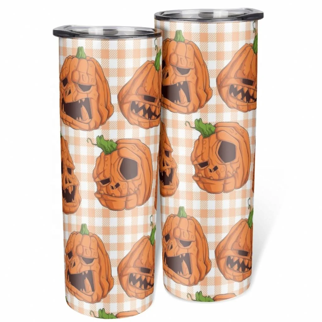 

Wholesale Customized Cute White Stores Simple Style Halloween Pumpkin Car Cup Blank For Sublimation