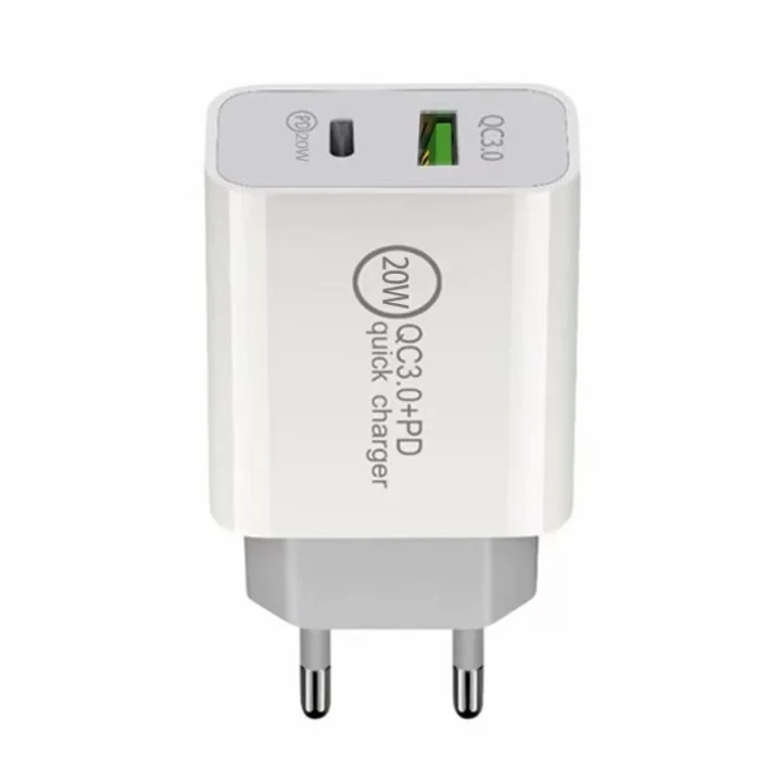 

Trending Products 2021 New Arrivals 18W 20W PD Dual USB QC3.0 Charger UK Charger For Universal Mobile Charging, White