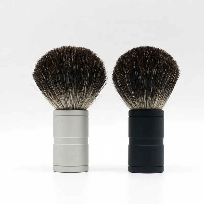 

JDK Men's Premium 100% Pure Badger Hair Shave brush Aluminum Metal Shaving Brush Beard Brush, Black handle