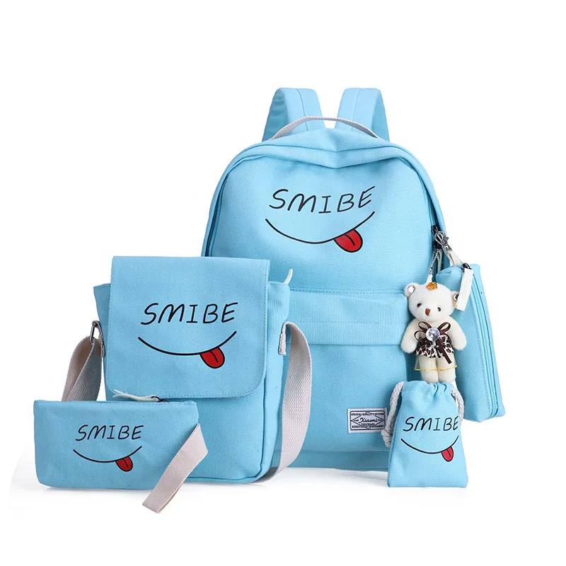 

Factory Wholesale Travel Storage Bag Canvas Schoolbags Teenagers Girls Large Capacity Student Daily Leisure Backpack Bolsas