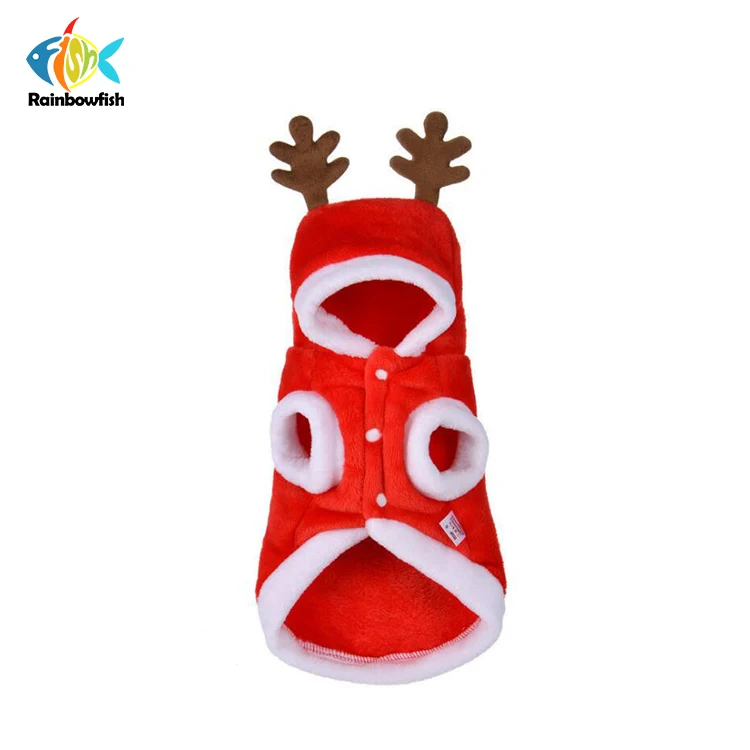 

lovely small pet costume reindeer antler chrismax design for dog and cat soft pet hoodie