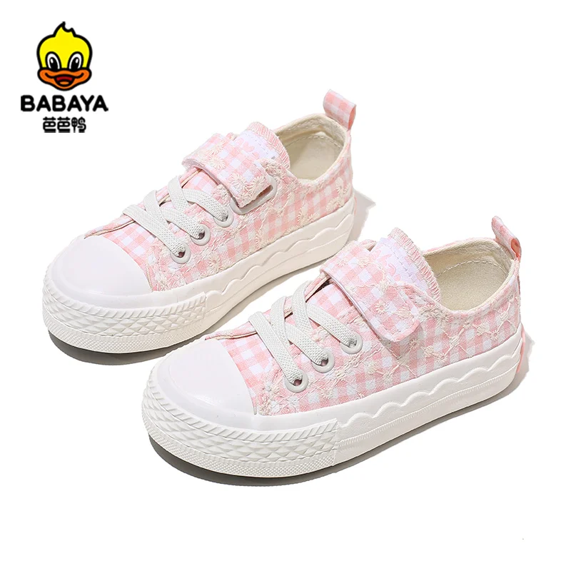 

21039-1 Magic Tapes Flat Fashion Kids Sports Canvas Shoes For Girls, Picture color