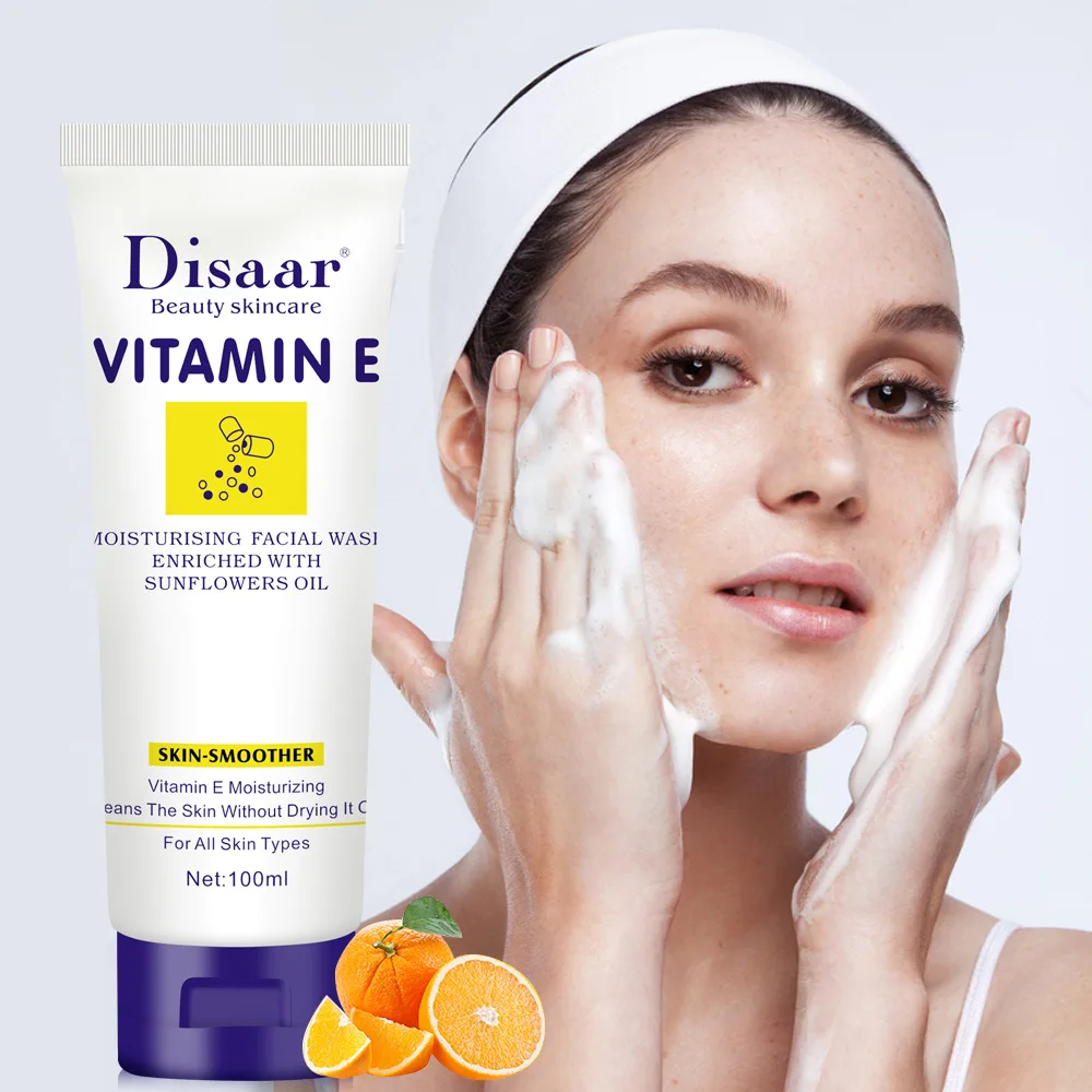 

Disaar Vitamin E Vegan Facial Cleanser Foam Face Wash Moisturizing Beauty Smooth Skin Care 100ml