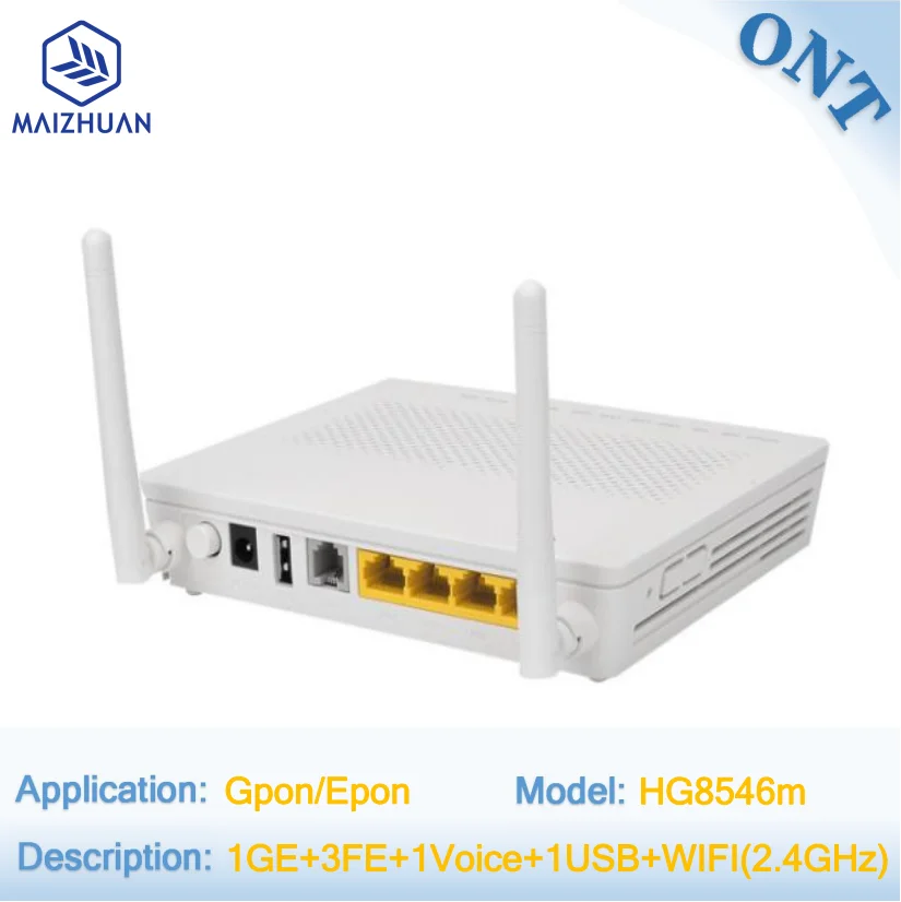 Hg 8546m Ftth Modem 1ge+3fe +1pot+2.4g External Wifi Gpon Onu Terminal