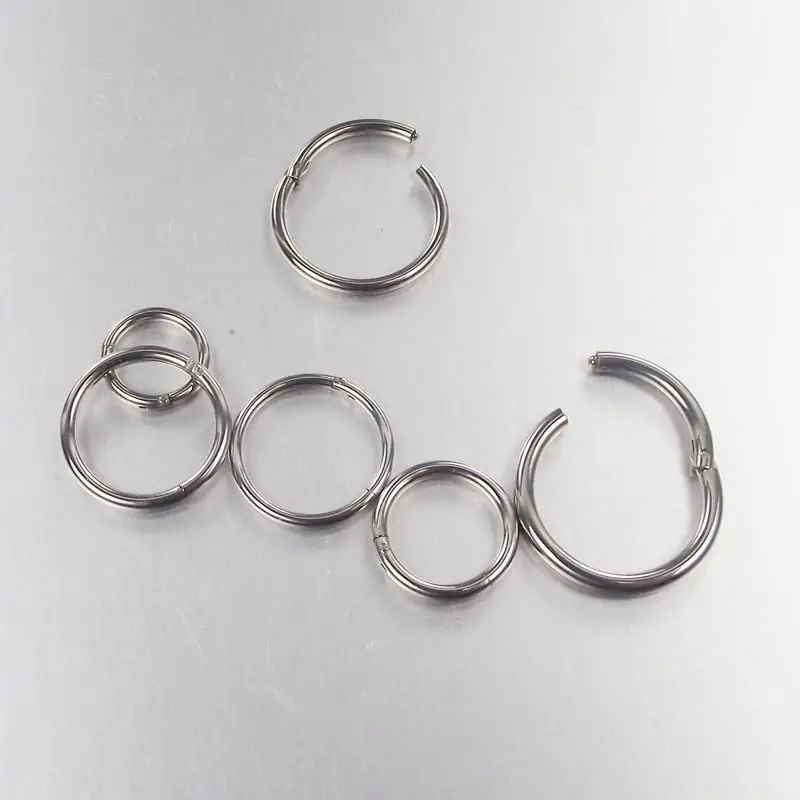 

Hinged Septum Clicker Segment Hoop Nose Ring Lip Ear Cartilage Ear Helix Surgical Steel Body Piercing Jewelry, Steel color