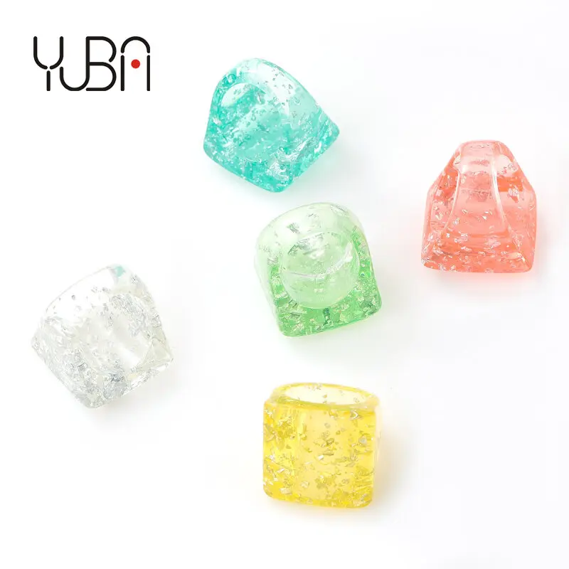 

Wide Surface Solid Color Gold Foil Chunky Ring Sequin Acetate Cellulose Acrylic Resin Band Rings For Ladies