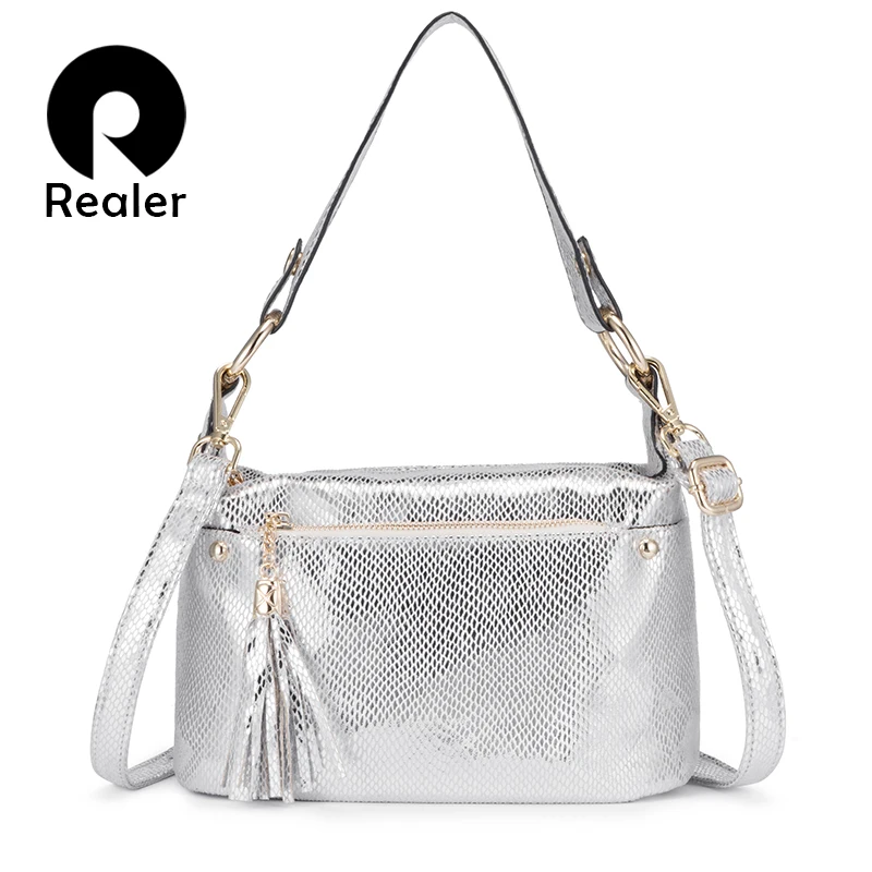 

Realer designer handbags famous brands ladies shoulder crossbody fashion PU genuine leather hobo bags women's handbags and purse