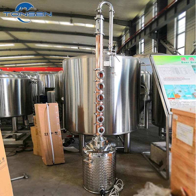 100L 200L 300L 500L 600L Alcohol Reflux Column Distiller Commercial Copper Distillery