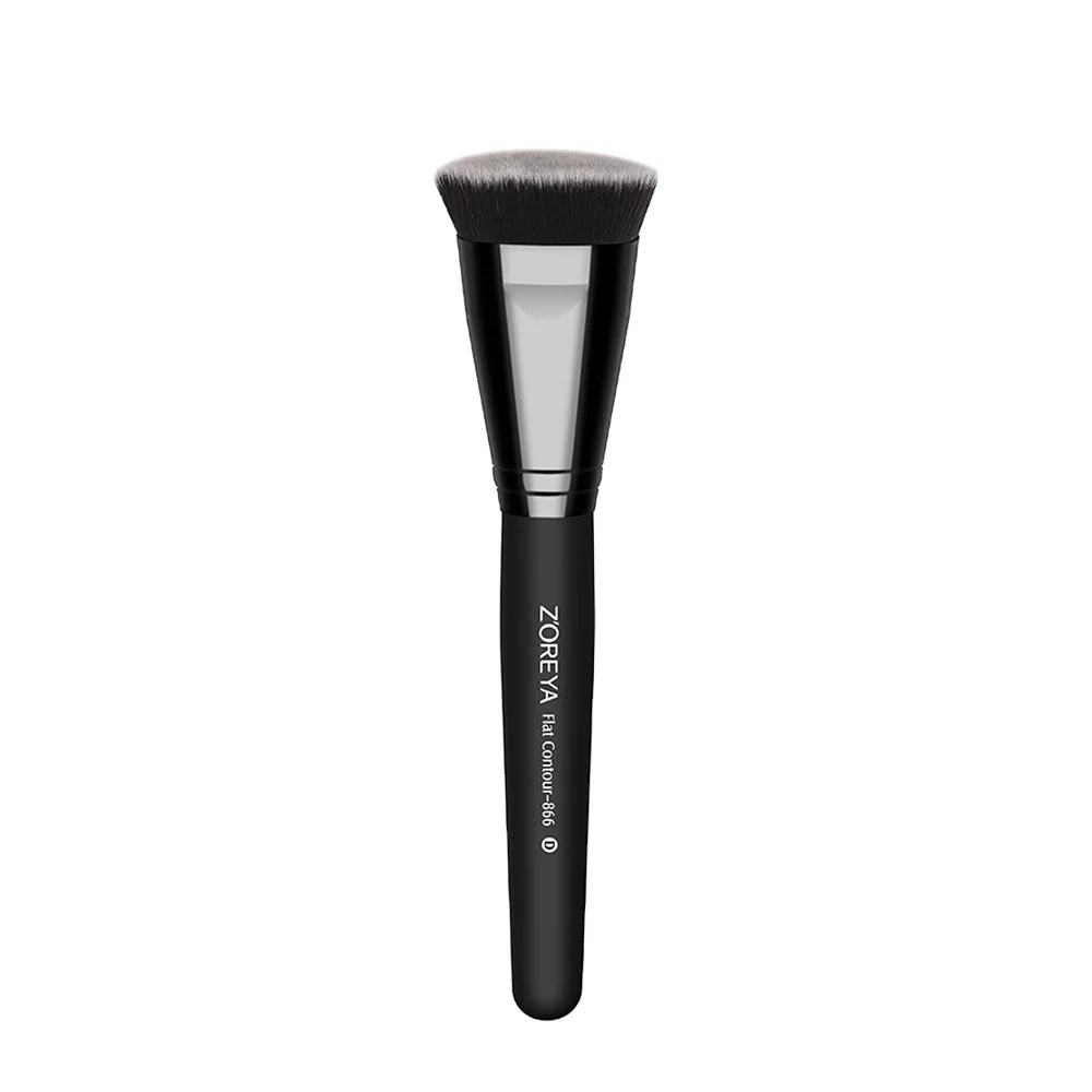 

zoreya 2020 new arrivals cosmetics brushes single contour brush flat foundation makeup brush, Black