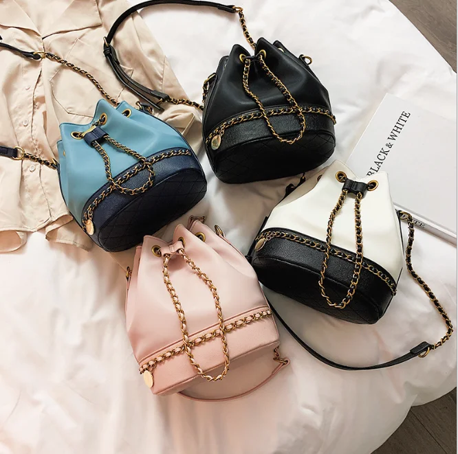

fashion chain bucket bag fashion small fragrance crossbody bag 2020, Colors